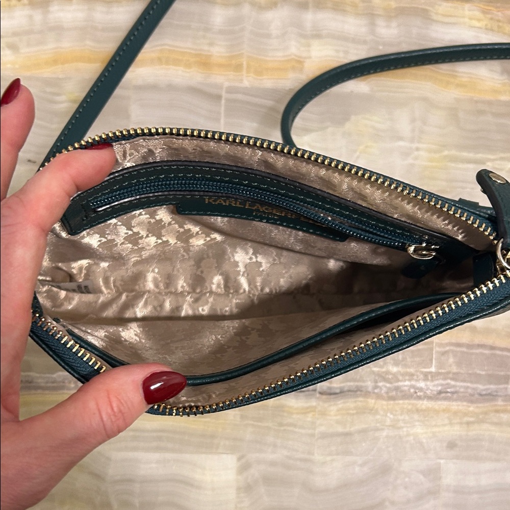 Karl Lagerfeld Deep Green Crossbody Bag - Picture 2 of 4